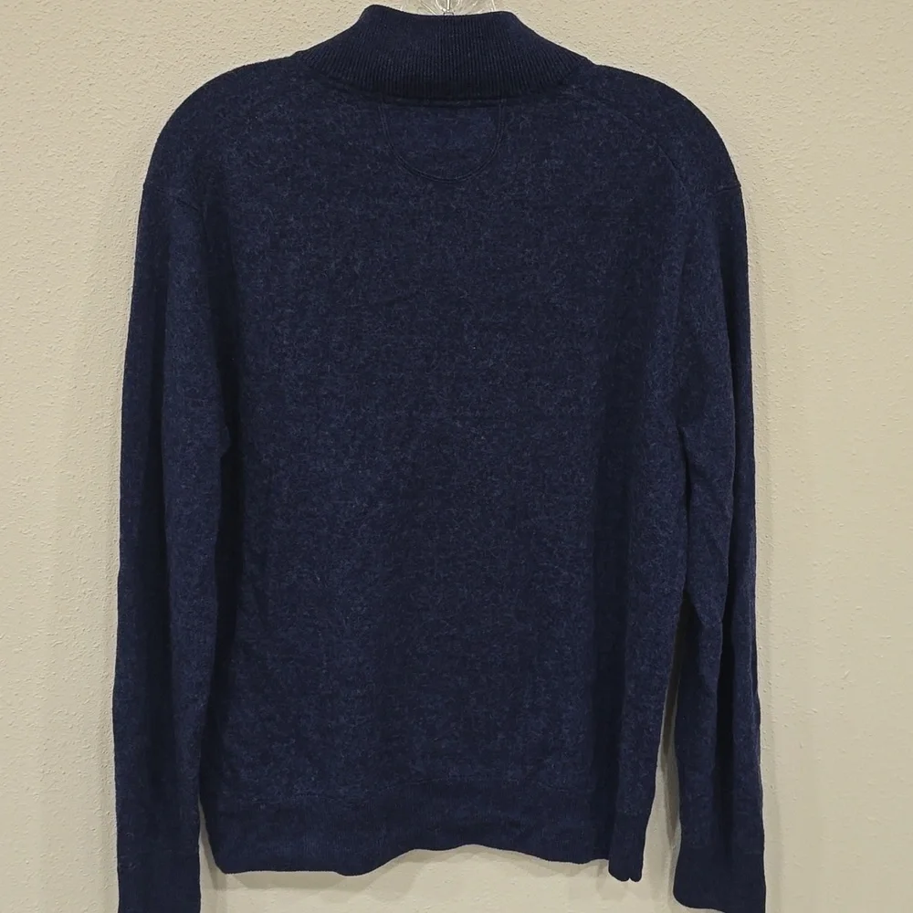 Enzo Merino Wool Quarter Zip All Season Relaxed Fit Pullover Sweater sz M